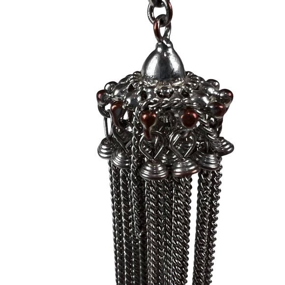 Kendra Scott Signature Rayne Tassel Pendant Necklace Howlite Long Silvertone - Picture 3 of 9